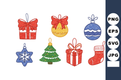 Christmas decorations collection with gift boxes, baubles, t Product Image 1
