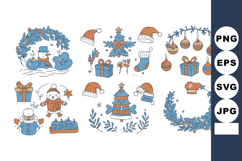 Christmas holiday festive decorations and gifts with wreaths Product Image 1