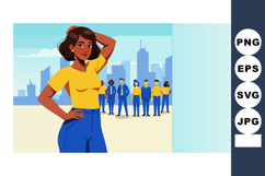 Confident young woman standing in front of diverse group wit Product Image 1