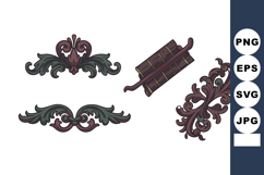 Vintage ornamental floral vector elements with elegant dark Product Image 1