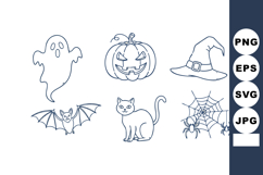 Halloween spooky ghost pumpkin jack-o-lantern witch hat bat Product Image 1