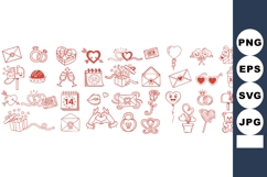 Playful Hand Drawn Valentine Icons Banner Set Product Image 1