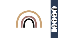 Minimalist earthy toned rainbow vector design with beige bro Product Image 1