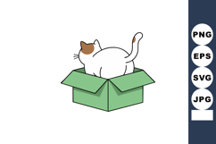 Cat playing inside green cardboard box with tail raised in s Product Image 1