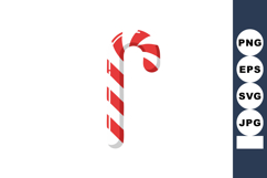 Candy cane striped red and white sweet holiday treat vector Product Image 1