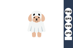 Dog dressed as ghost costume for Halloween celebration in cu Product Image 1