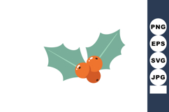Holly berry with green leaves vector icon for Christmas and Product Image 1
