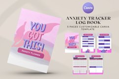 Anxiety Tracker Log Book Canva Template Product Image 1