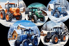 Tractor Sublimation Bundle / Round Christmas Ornaments Png Product Image 3
