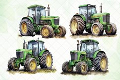 Farm Tractor Watercolor Sublimation Clipart Product Image 2
