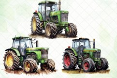 Farm Tractor Watercolor Sublimation Clipart Product Image 3