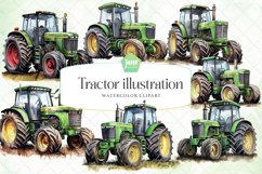 Farm Tractor Watercolor Sublimation Clipart Product Image 1