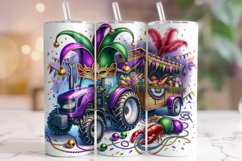 Mardi Gras Tractor Tumbler Wrap, Mardi Gras Tumbler PNG Product Image 1