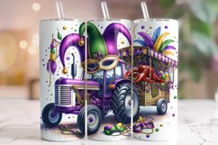 Mardi Gras Tractor Tumbler Wrap, Mardi Gras Tumbler PNG Product Image 1