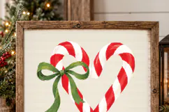 Candy Cane Heart PNG, Christmas Bow PNG Product Image 2