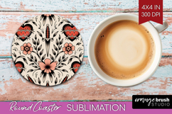 Traditional Tattoo Round Coaster - Tattoo Coaster PNG Product Image 1