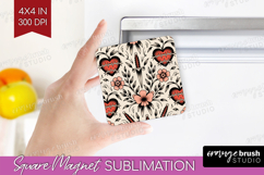 Traditional Tattoo Magnet Sublimation - Tattoo Square Magnet Product Image 1
