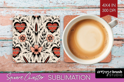 Traditional Tattoo Square Coaster - Tattoo Coaster PNG Product Image 1