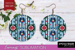 Traditional Tattoo Round Earrings - Tattoo PNG Sublimation Product Image 1