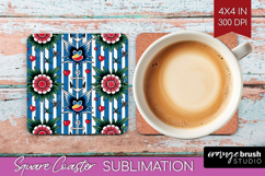 Traditional Tattoo Square Coaster - Tattoo Coaster PNG Product Image 1