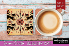 Traditional Tattoo Square Coaster - Tattoo Coaster PNG Product Image 1