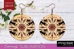 Traditional Tattoo Round Earrings - Tattoo PNG Sublimation Product Image 1
