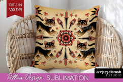 Traditional Tattoo Pillow Sublimation - Tattoo Pillow Cover Product Image 1