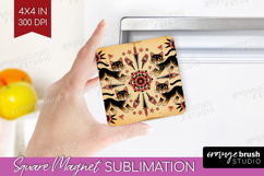 Traditional Tattoo Magnet Sublimation - Tattoo Square Magnet Product Image 1