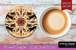 Traditional Tattoo Round Coaster - Tattoo Coaster PNG Product Image 1
