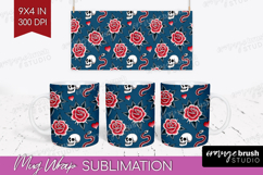 Traditional Tattoo Mug Wrap - Tattoo Mug PNG Sublimation Product Image 1