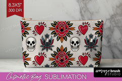 Traditional Tattoo Cosmetic Bag - Tattoo Makeup Bag PNG Product Image 1