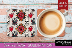 Traditional Tattoo Square Coaster - Tattoo Coaster PNG Product Image 1