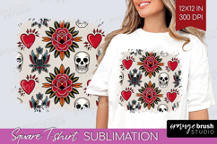 Traditional Tattoo Square Tshirt Background - Tattoo PNG Product Image 1