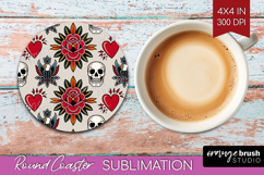 Traditional Tattoo Round Coaster - Tattoo Coaster PNG Product Image 1