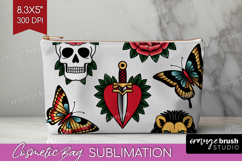 Traditional Tattoo Cosmetic Bag - Tattoo Makeup Bag PNG Product Image 1