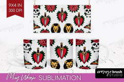Traditional Tattoo Mug Wrap - Tattoo Mug PNG Sublimation Product Image 1