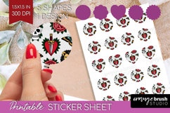 Traditional Tattoo Round Sticker - Tattoo Printable Sticker Product Image 1