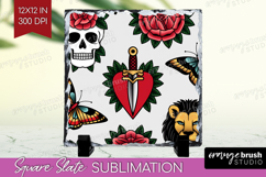 Traditional Tattoo Slate PNG - Tattoo Square Slate Product Image 1