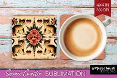 Traditional Tattoo Square Coaster - Tattoo Coaster PNG Product Image 1