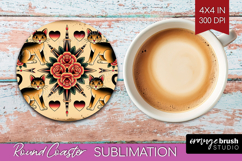 Traditional Tattoo Round Coaster - Tattoo Coaster PNG Product Image 1