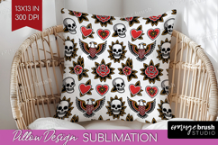 Traditional Tattoo Pillow Sublimation - Tattoo Pillow Cover Product Image 1