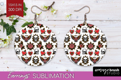 Traditional Tattoo Round Earrings - Tattoo PNG Sublimation Product Image 1