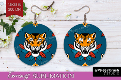 Traditional Tattoo Round Earrings - Tattoo PNG Sublimation Product Image 1