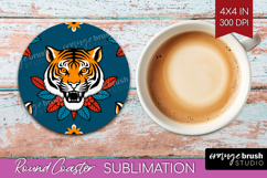 Traditional Tattoo Round Coaster - Tattoo Coaster PNG Product Image 1