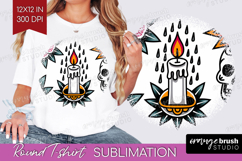 Traditional Tattoo Round Tshirt Background - Tattoo PNG Product Image 1