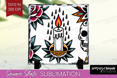 Traditional Tattoo Slate PNG - Tattoo Square Slate Product Image 1