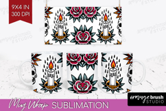 Traditional Tattoo Mug Wrap - Tattoo Mug PNG Sublimation Product Image 1