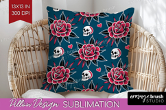 Traditional Tattoo Pillow Sublimation - Tattoo Pillow Cover Product Image 1