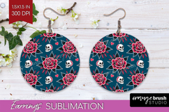 Traditional Tattoo Round Earrings - Tattoo PNG Sublimation Product Image 1