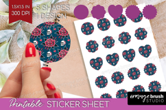 Traditional Tattoo Round Sticker - Tattoo Printable Sticker Product Image 1